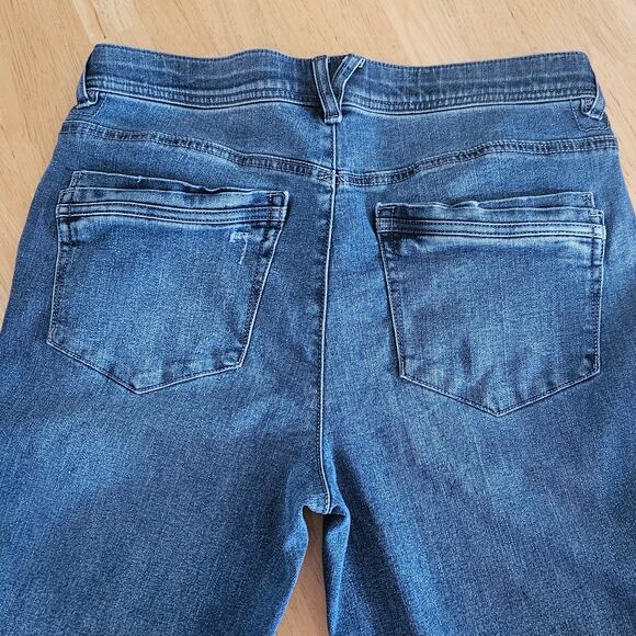 Democracy "Ab" Tech Raw Hem Crop Slim Straight Jeans Sz 12 - Picture 8 of 9